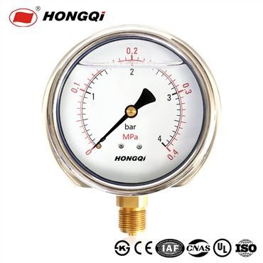 60/100/150 mm hus i rustfrit stål væskefyldt trykmåler