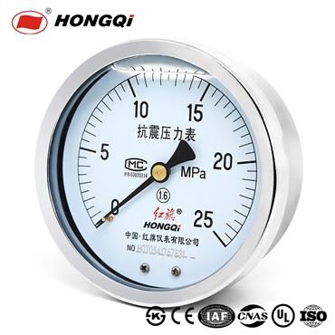 Hongqi rustfrit stål 100 mm oliefyldt stødsikker trykmåler gevind M20*1,5